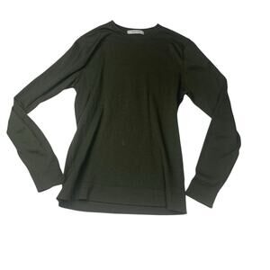 Wool & Co size small Olive green long sleeve shirt wool blend base layer coolmax